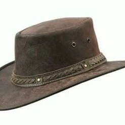 BARMAH SQUASHY ROO CRACKLE LEATHER HAT