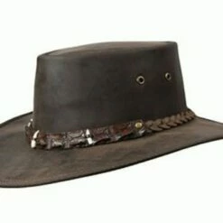 BARMAH OUTBACK CROCODILE TEETH LEATHER HAT