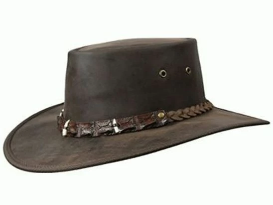 BARMAH OUTBACK CROCODILE TEETH LEATHER HAT 1 BARMAH OUTBACK CROCODILE TEETH LEATHER HAT