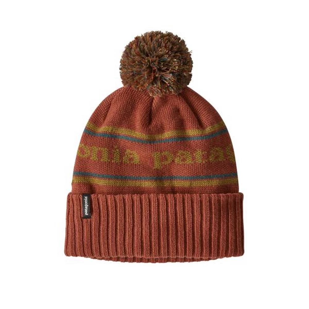Patagonia Powder Town Unisex Beanie Park Stripe Knit: Spanish Red 6 Patagonia Powder Town Unisex Beanie Park Stripe Knit: Spanish Red - Image 6