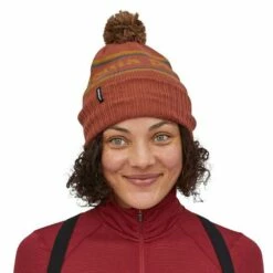 Patagonia Powder Town Unisex Beanie Park Stripe Knit: Spanish Red 15 Patagonia Powder Town Unisex Beanie Park Stripe Knit: Spanish Red -Geardeal Shop 29187 PRVB ALL 4