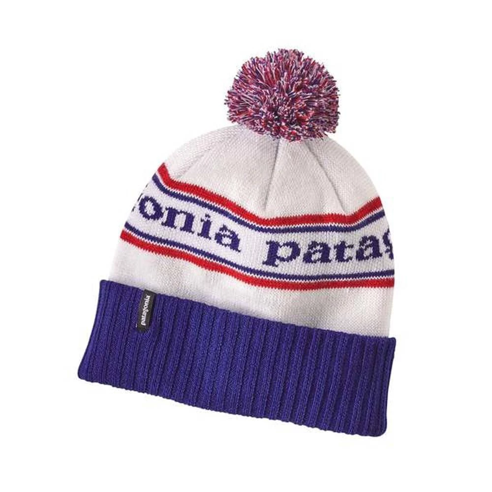 Patagonia Powder Town Unisex Beanie Park Stripe Knit: Spanish Red 3 Patagonia Powder Town Unisex Beanie Park Stripe Knit: Spanish Red - Image 3