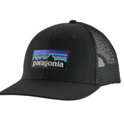 Patagonia P-6 Logo Trucker Hat White w/Palo Green -Geardeal Shop 38289 BLK ALL