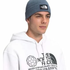 The North Face TNF Logo Box Cuffed Beanie Vintage Indigo -Geardeal Shop NF0A3FJXBDQ R 8