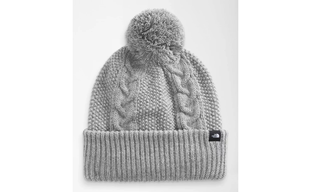 The North Face Cable Minna Womens Beanie TNF Light Grey Heather 1 The North Face Cable Minna Womens Beanie TNF Light Grey Heather