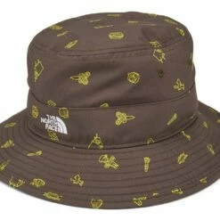 The North Face Youth Class V Brimmer Hat New Taupe Green Camp Essentials Print