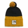 The North Face Heritage Pom Mens Beanie Kelp Tan/Hero Blue